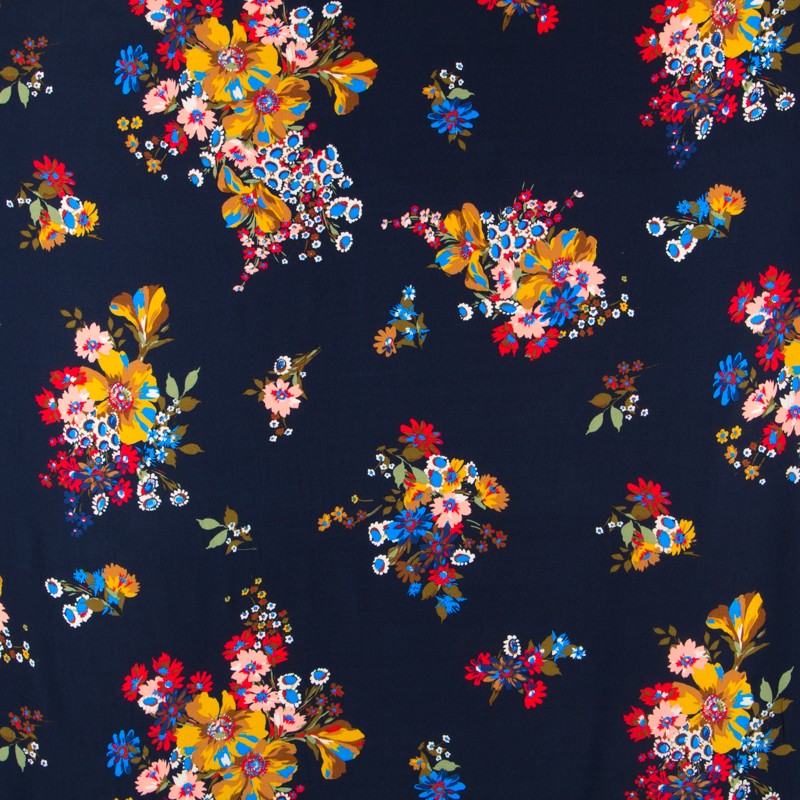 Crepe Viscosa Bouquet Marino - Ribes y Casals