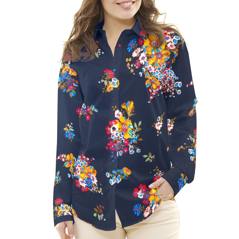 Crepe Viscosa Bouquet Marino - Ribes y Casals