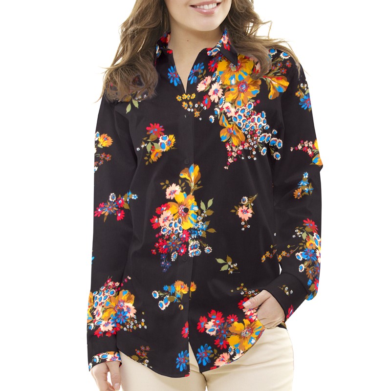 Crepe Viscosa Bouquet Negra - Ribes y Casals