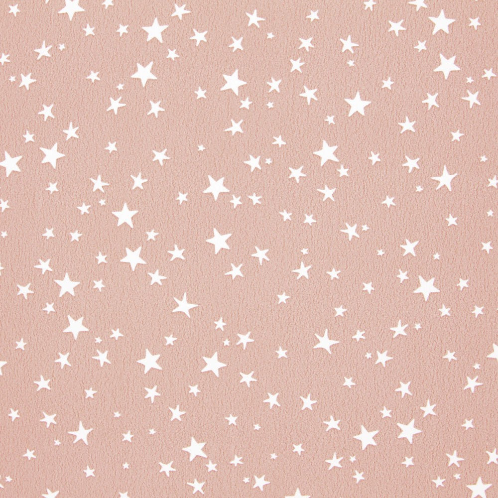 Crepe Viscosa Estrellas Rosa - Ribes y Casals