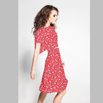 Crepe Viscosa Floral Roja - Ribes y Casals