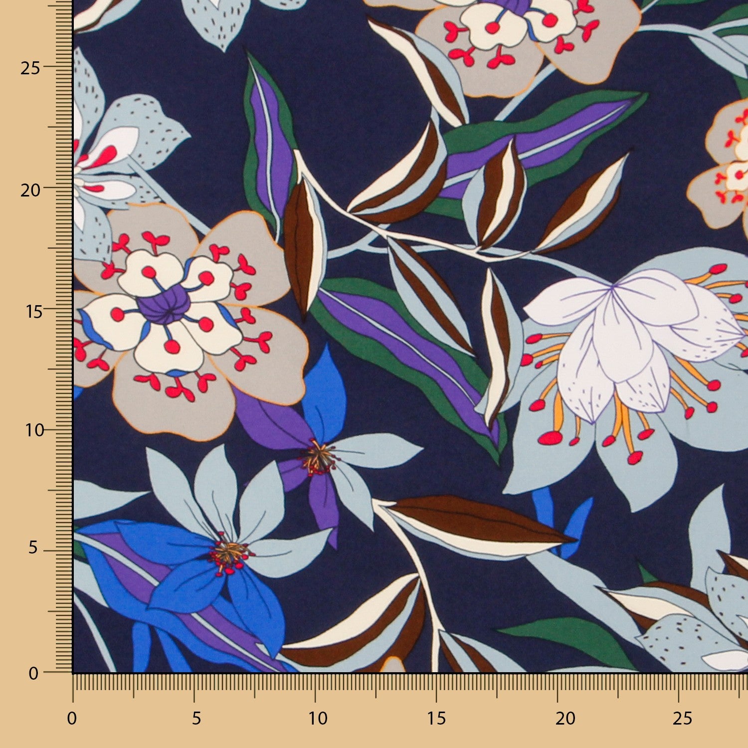 Crepe Viscosa Floral Noche - Ribes y Casals