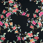 Crepe Viscosa Flores Negra - Ribes y Casals