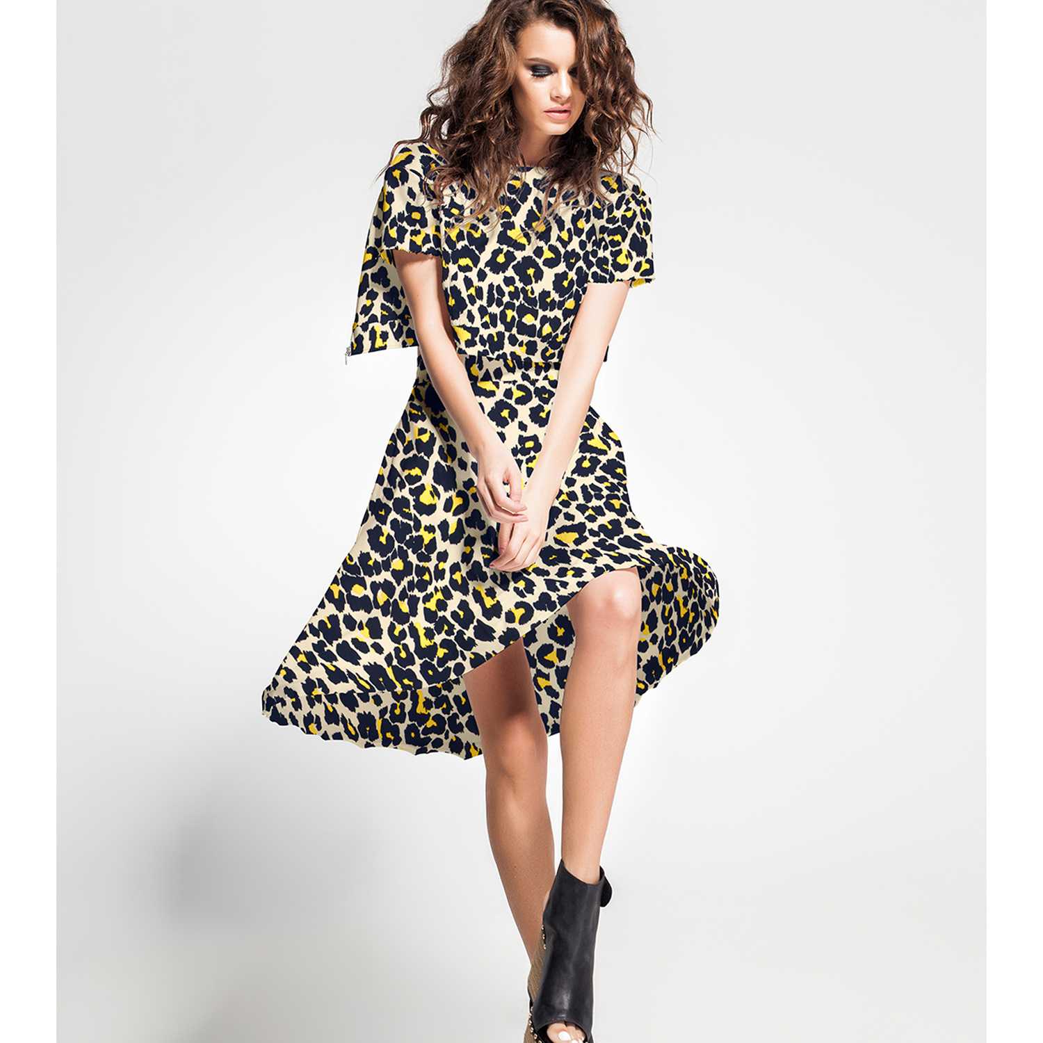 Crepe Viscosa Leopoardo Amarilla - Ribes y Casals