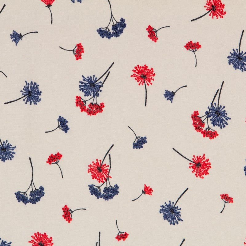 Crepe Viscosa Ramas Beige - Ribes y Casals