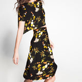 Crepe Viscosa Ramas Negra - Ribes y Casals