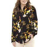 Crepe Viscosa Ramas Negra - Ribes y Casals