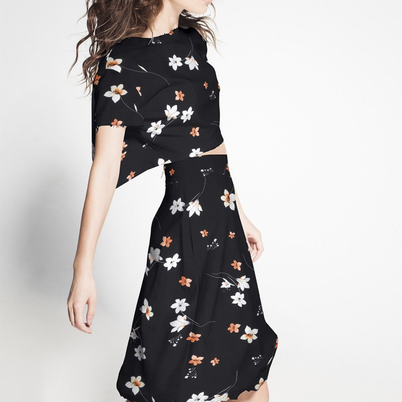 Crepe Viscosa Sakura Negra - Ribes y Casals