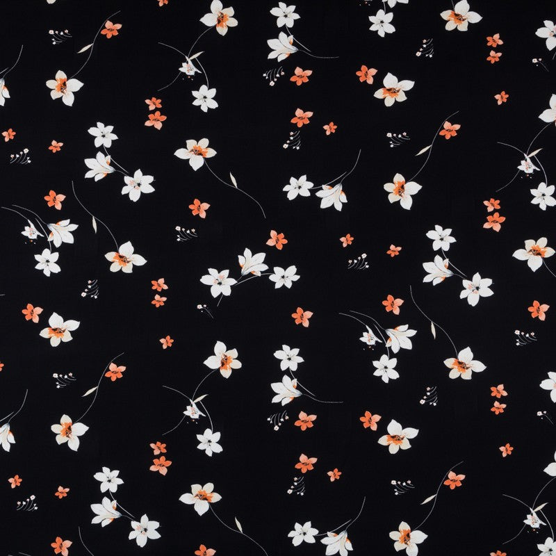 Crepe Viscosa Sakura Negra - Ribes y Casals