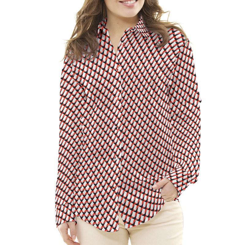 Crepe Viscosa Sakura Roja - Ribes y Casals