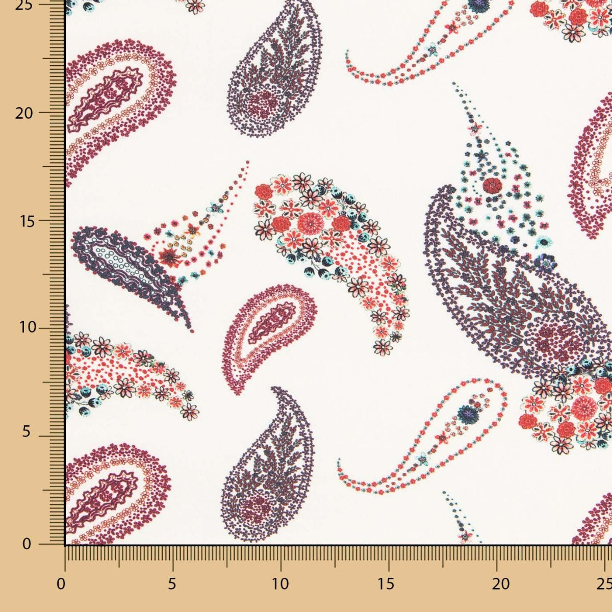 Retal Crepe Bubble Cachemire Granate 50x140 cm - Ribes y Casals