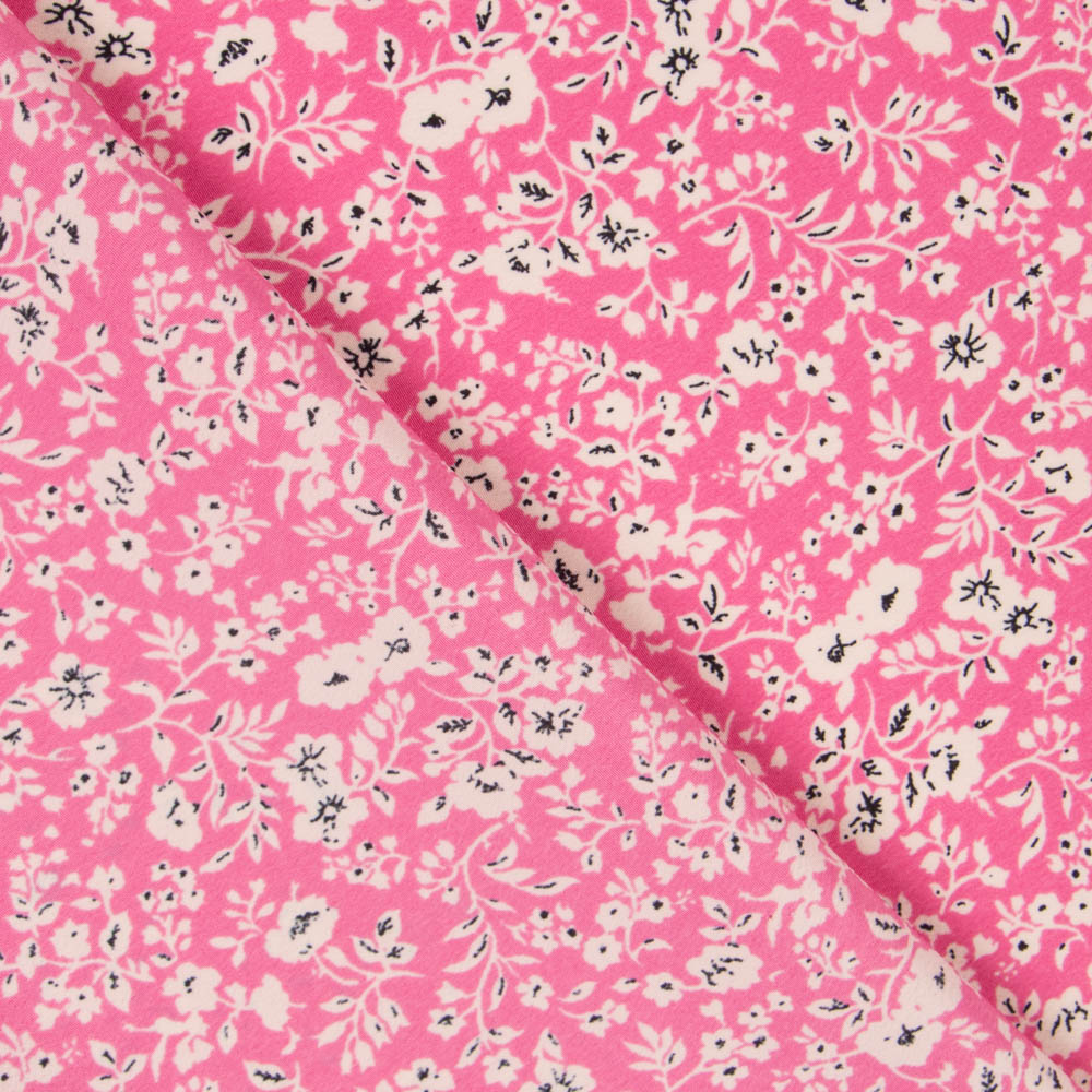 Crepe Floral Fondo Rosa - Ribes y Casals