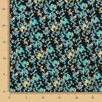 Crepe Floral Tropical Turquesa - Ribes y Casals