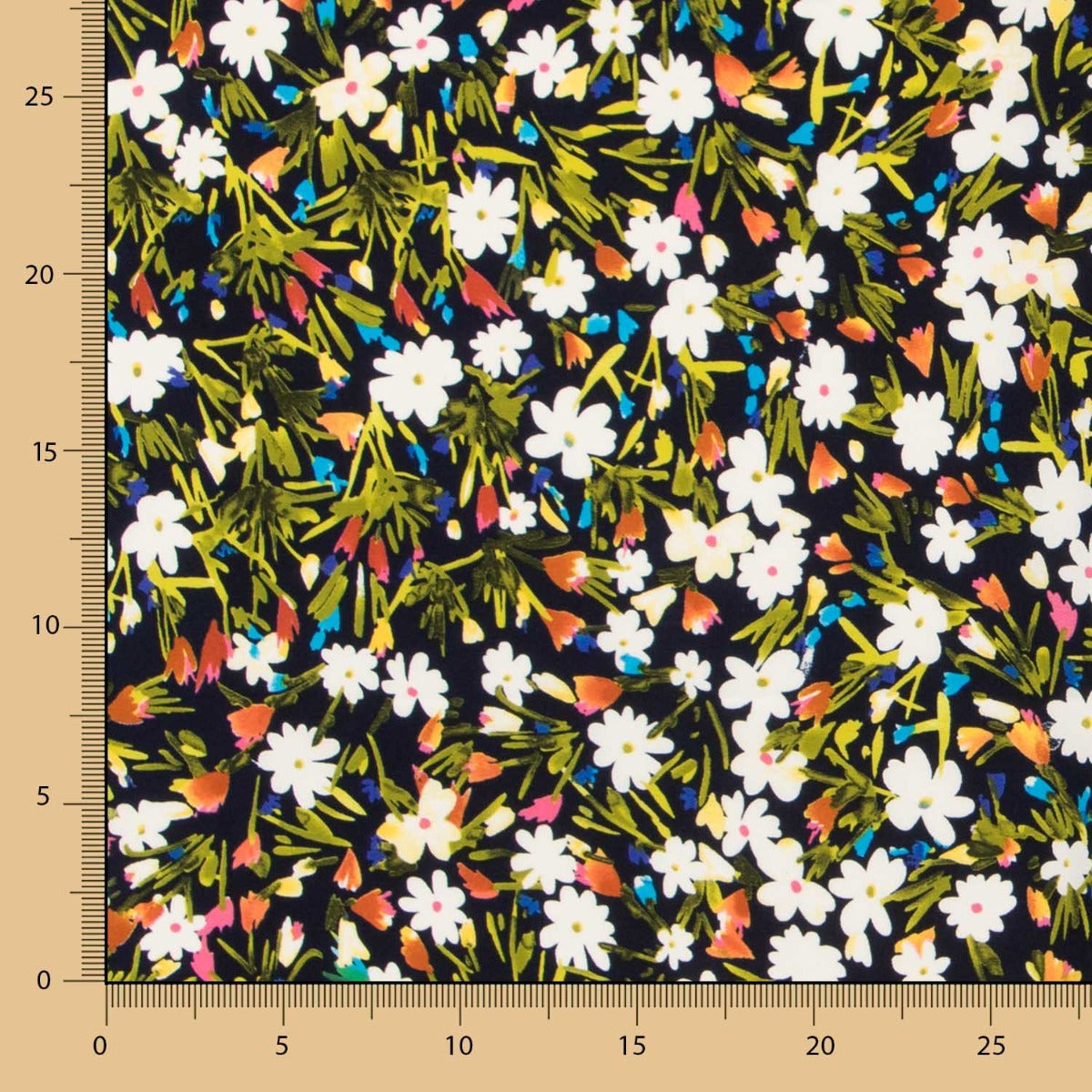 Crepe Flores Silvestres Azul Marino - Ribes y Casals