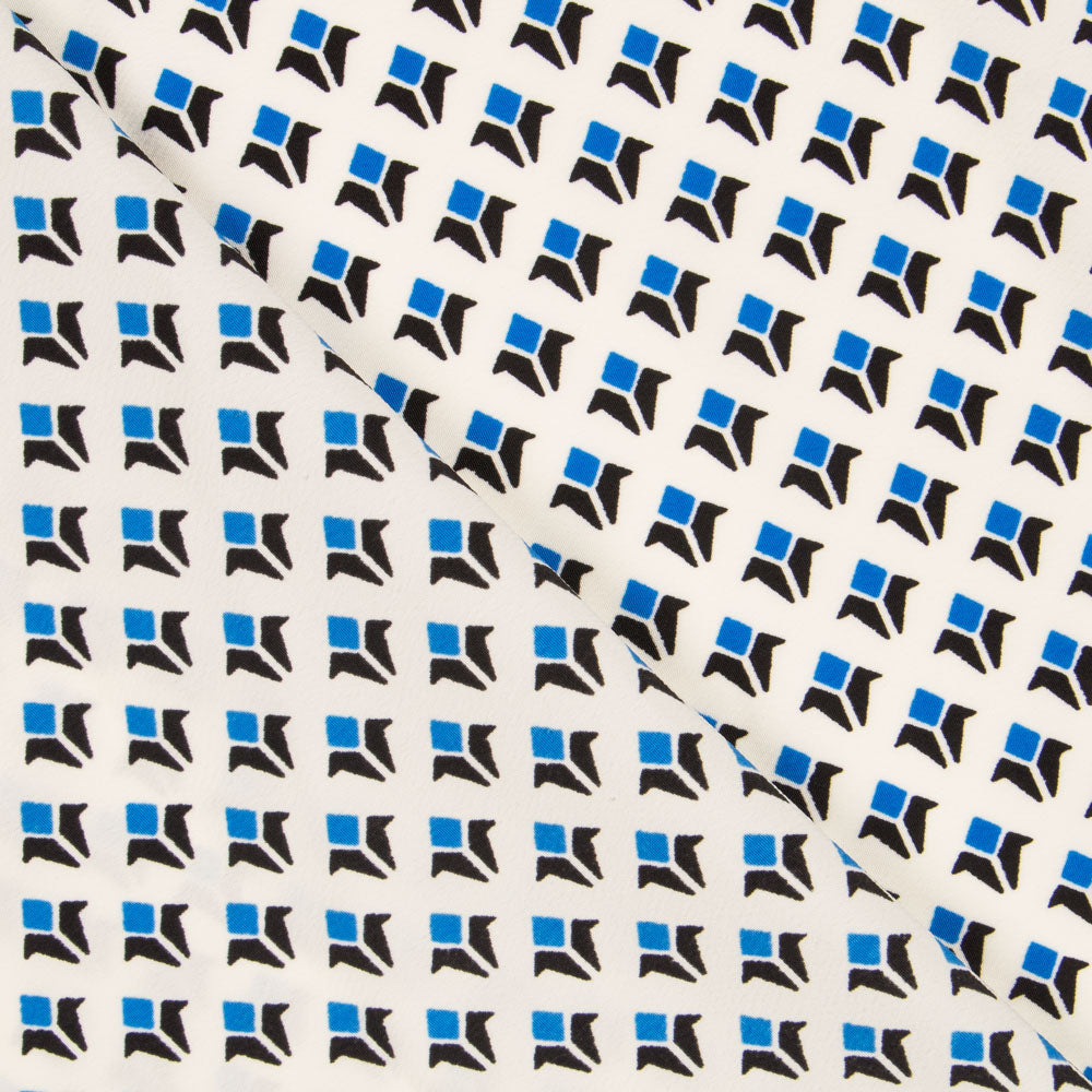 Crepe Geométrica Escudos Azul - Ribes y Casals