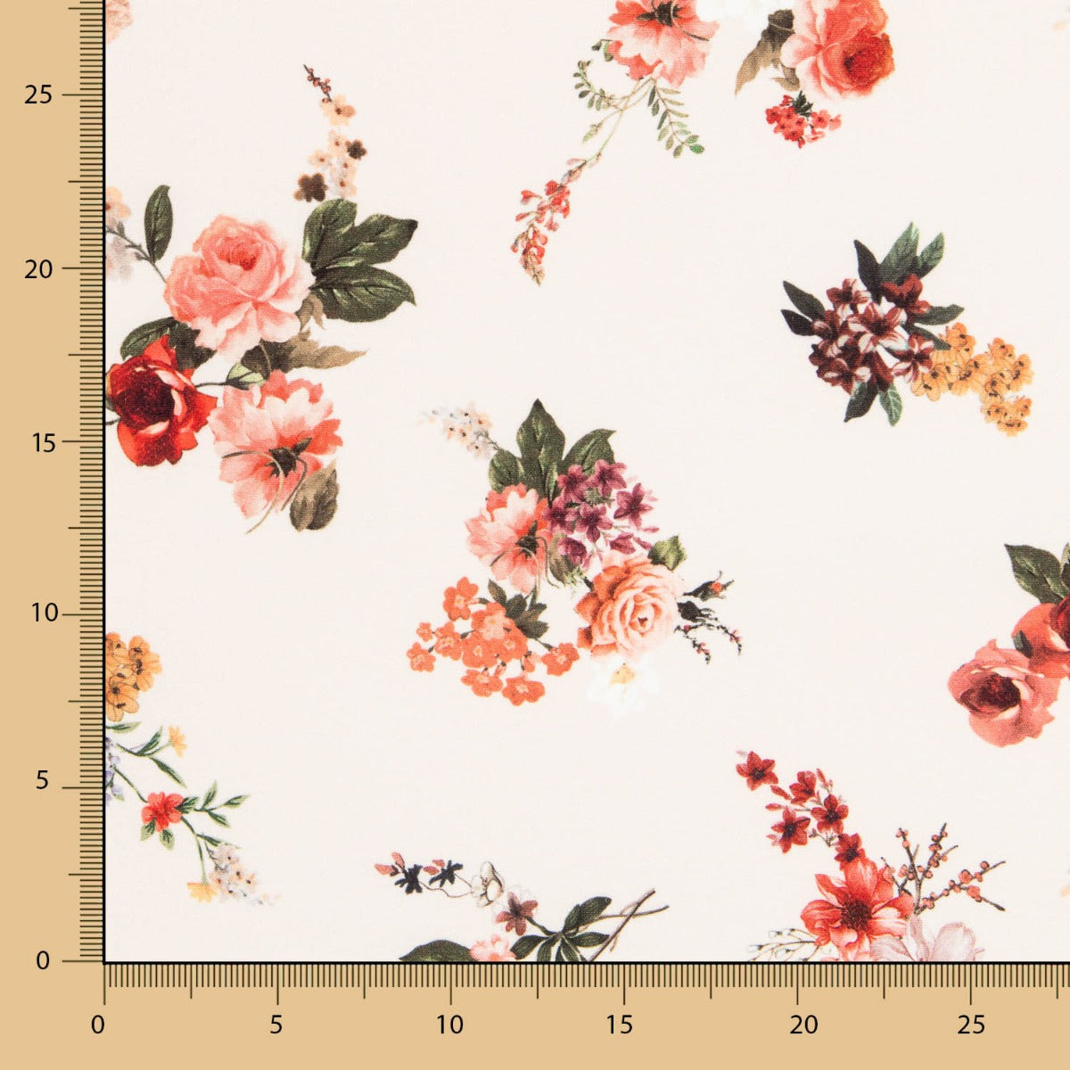 Crepe Grueso Flores Crudo - Ribes y Casals