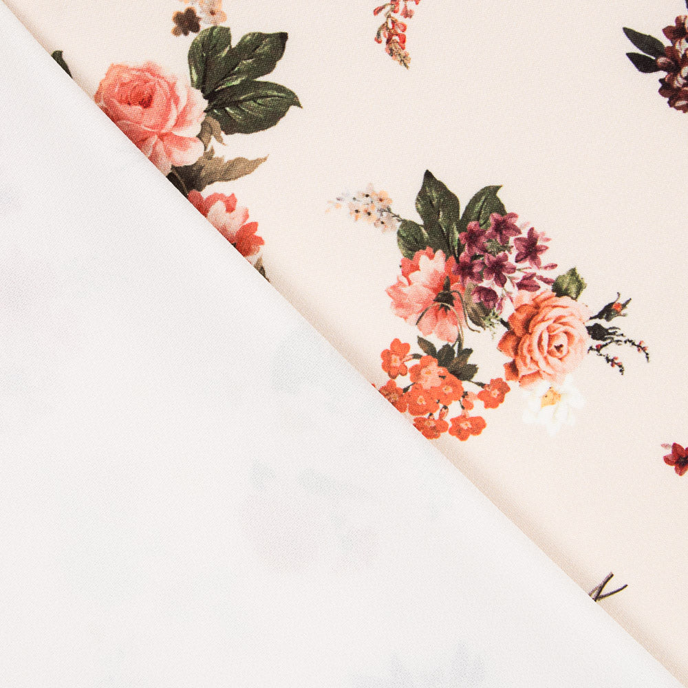 Crepe Grueso Flores Crudo - Ribes y Casals