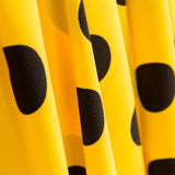 Crepe Lunares Negro 33mm Amarillo - Ribes y Casals