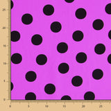 Crepe Lunares Negro 33mm Malva - Ribes y Casals