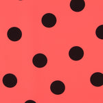 Crepe Lunares Negro 55mm Coral - Ribes y Casals