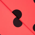 Crepe Lunares Negro 55mm Coral - Ribes y Casals