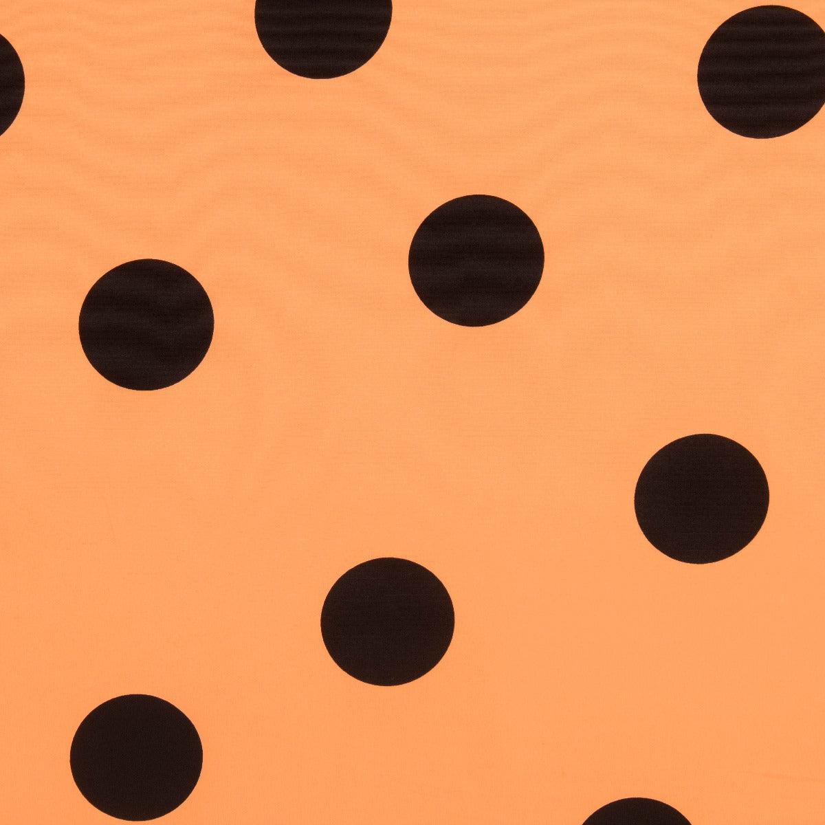 Crepe Lunares Negro 55mm Mandarina - Ribes y Casals