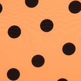 Crepe Lunares Negro 55mm Mandarina - Ribes y Casals