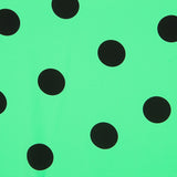 Crepe Lunares Negro 55mm Menta - Ribes y Casals