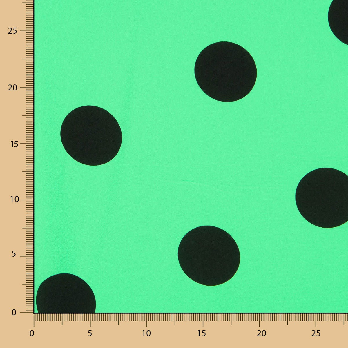 Crepe Lunares Negro 55mm Menta - Ribes y Casals