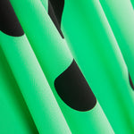 Crepe Lunares Negro 55mm Menta - Ribes y Casals