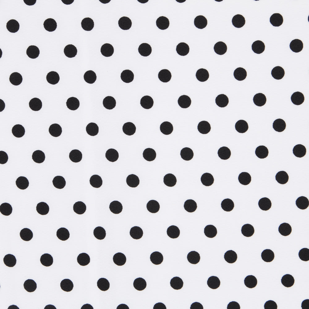 Crepe Lunares Negro Fondo Blanco - Ribes y Casals