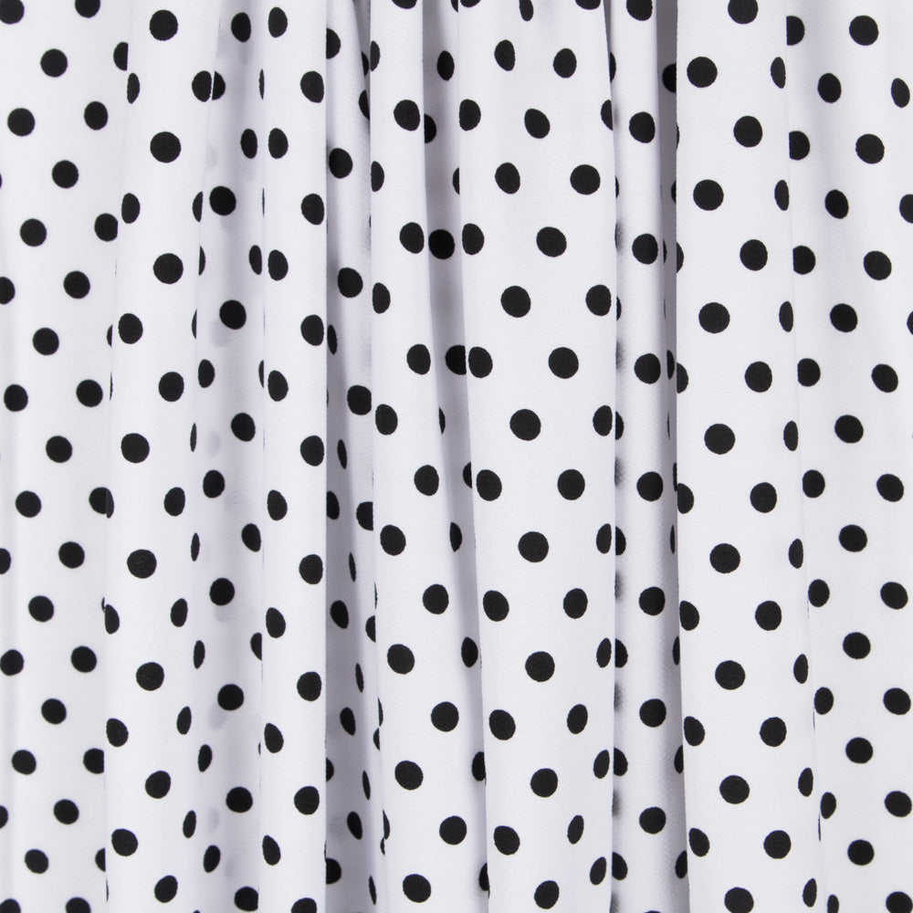 Crepe Lunares Negro Fondo Blanco - Ribes y Casals