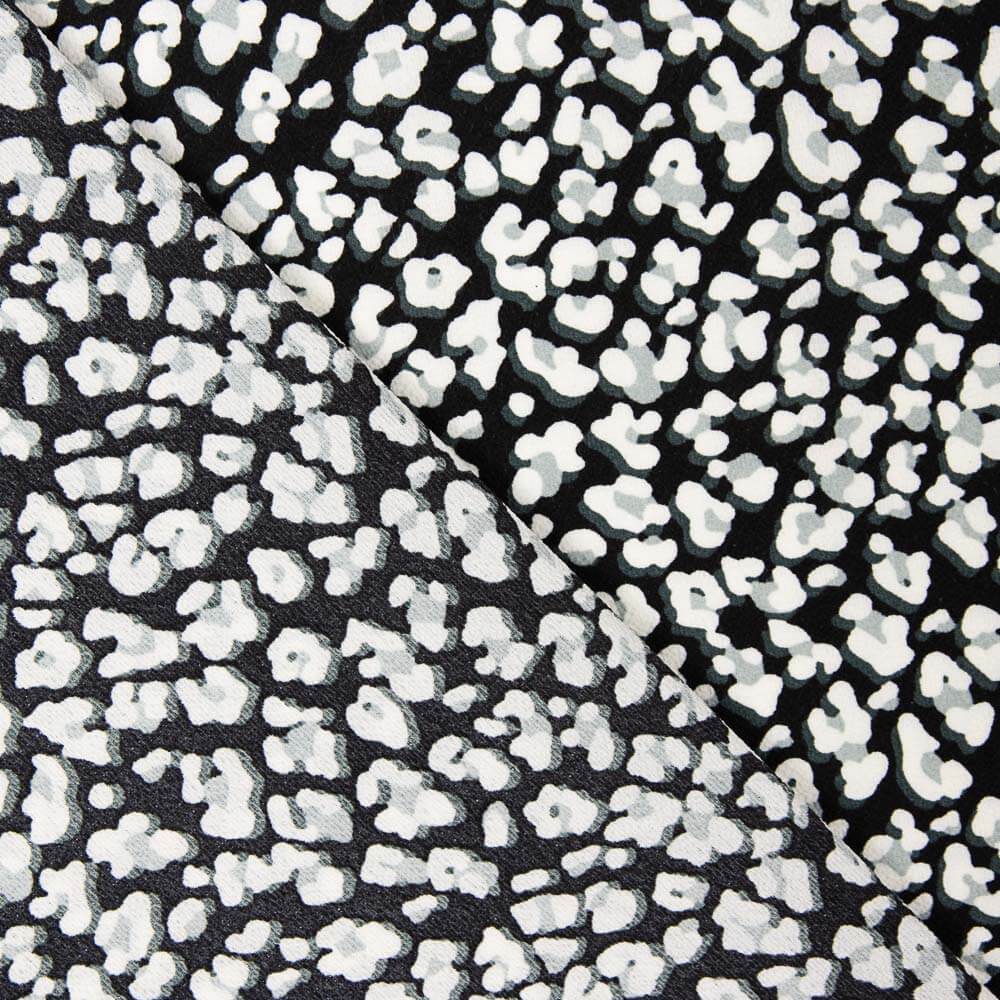 Crepe Marrocain Leopardo Gris - Ribes y Casals