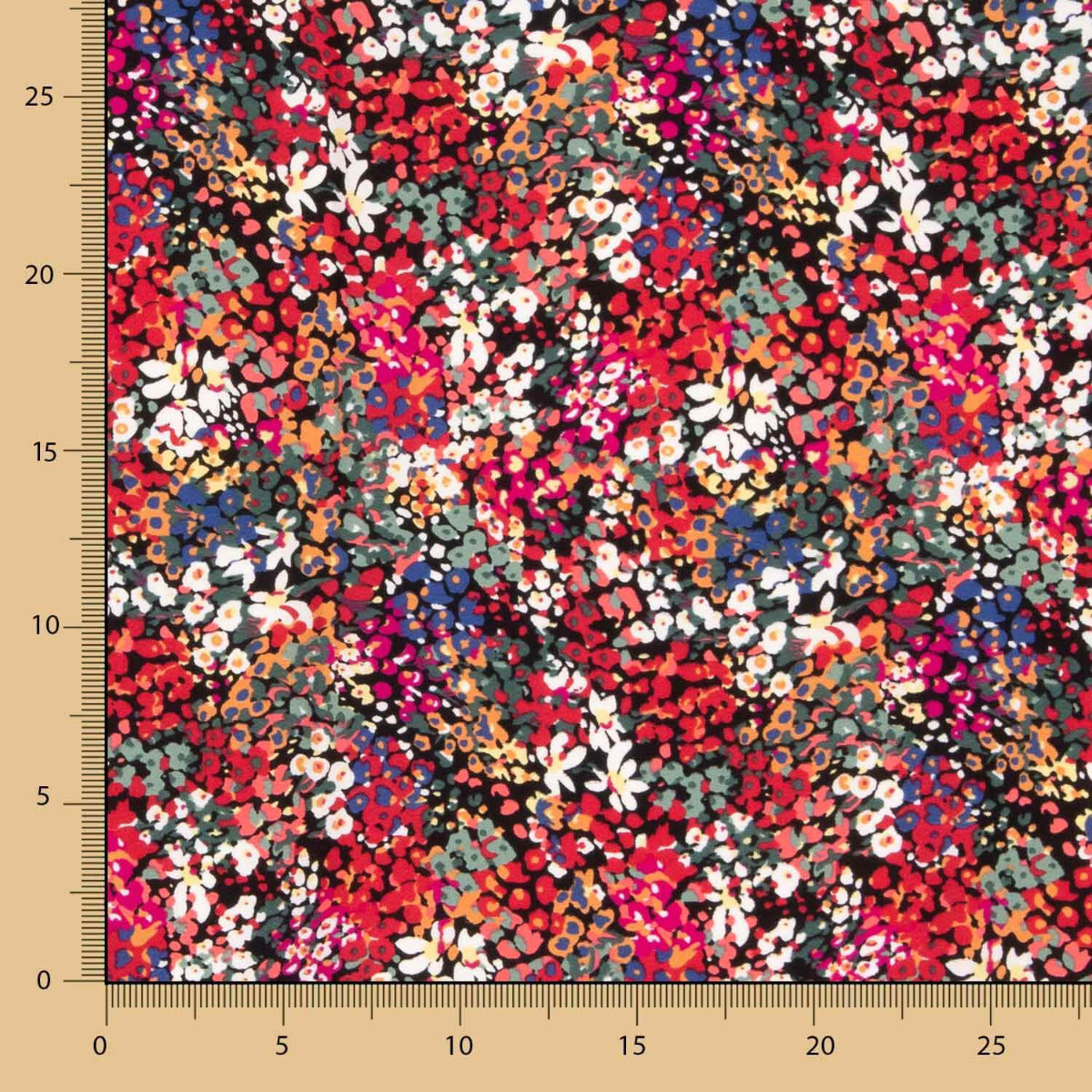 Crepe Poliéster Flor Confetti Rojo - Ribes y Casals