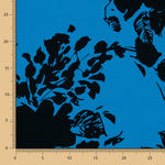 Crepe Poliéster Flor Dibujo Azul - Ribes y Casals