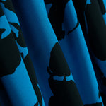 Crepe Poliéster Flor Dibujo Azul - Ribes y Casals