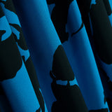 Crepe Poliéster Flor Dibujo Azul - Ribes y Casals