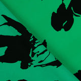 Crepe Poliéster Flor Dibujo Verde - Ribes y Casals