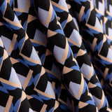 Crepe Poliéster Geo Azul Denim - Ribes y Casals