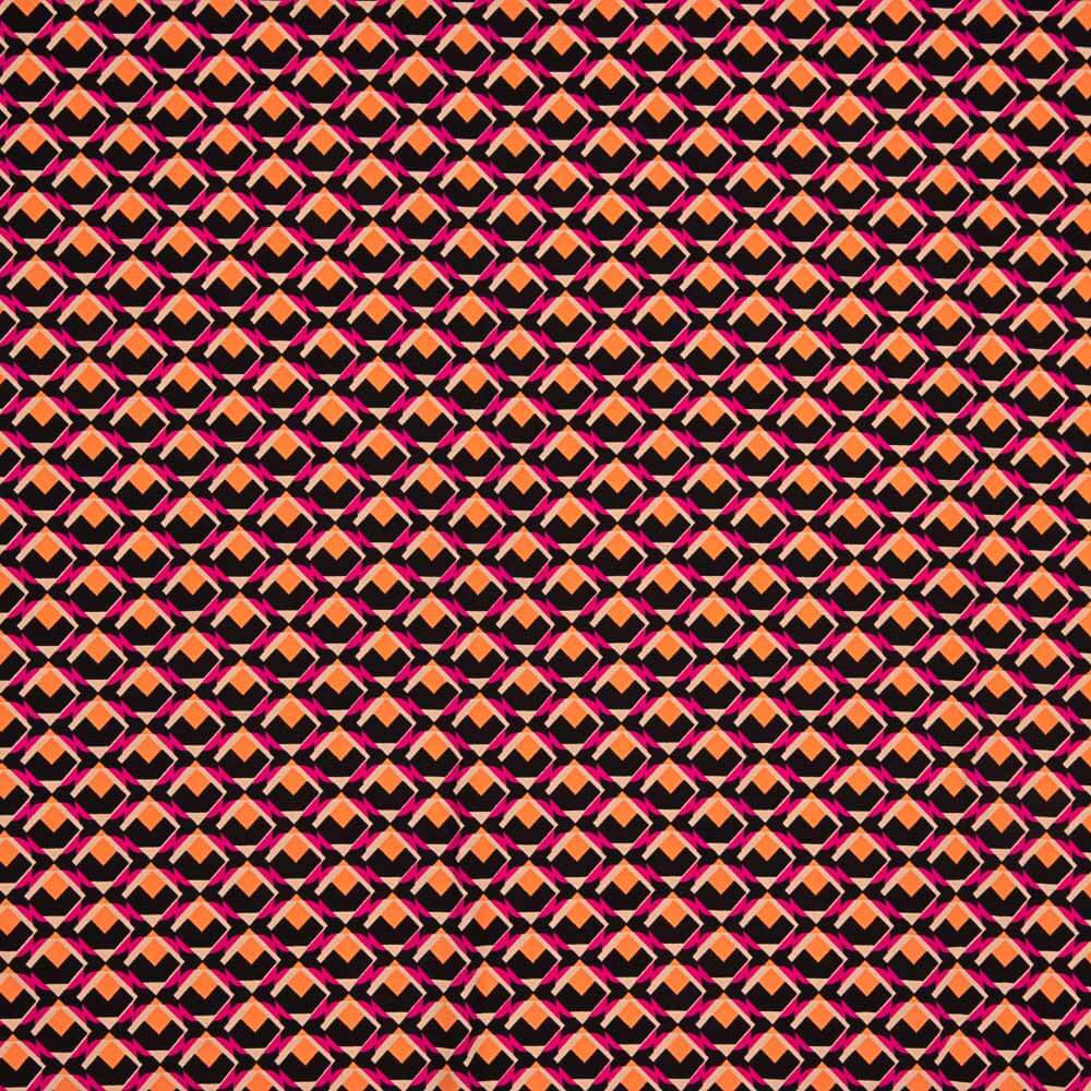 Crepe Poliéster Geo Fucsia - Ribes y Casals