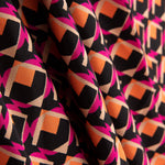 Crepe Poliéster Geo Fucsia - Ribes y Casals