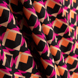 Crepe Poliéster Geo Fucsia - Ribes y Casals