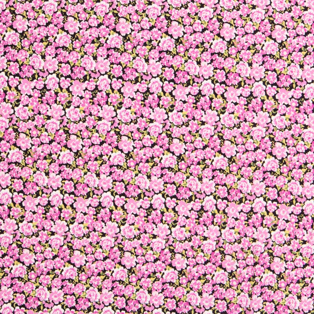 Crepe Viscosa Florecitas Rosas - Ribes y Casals