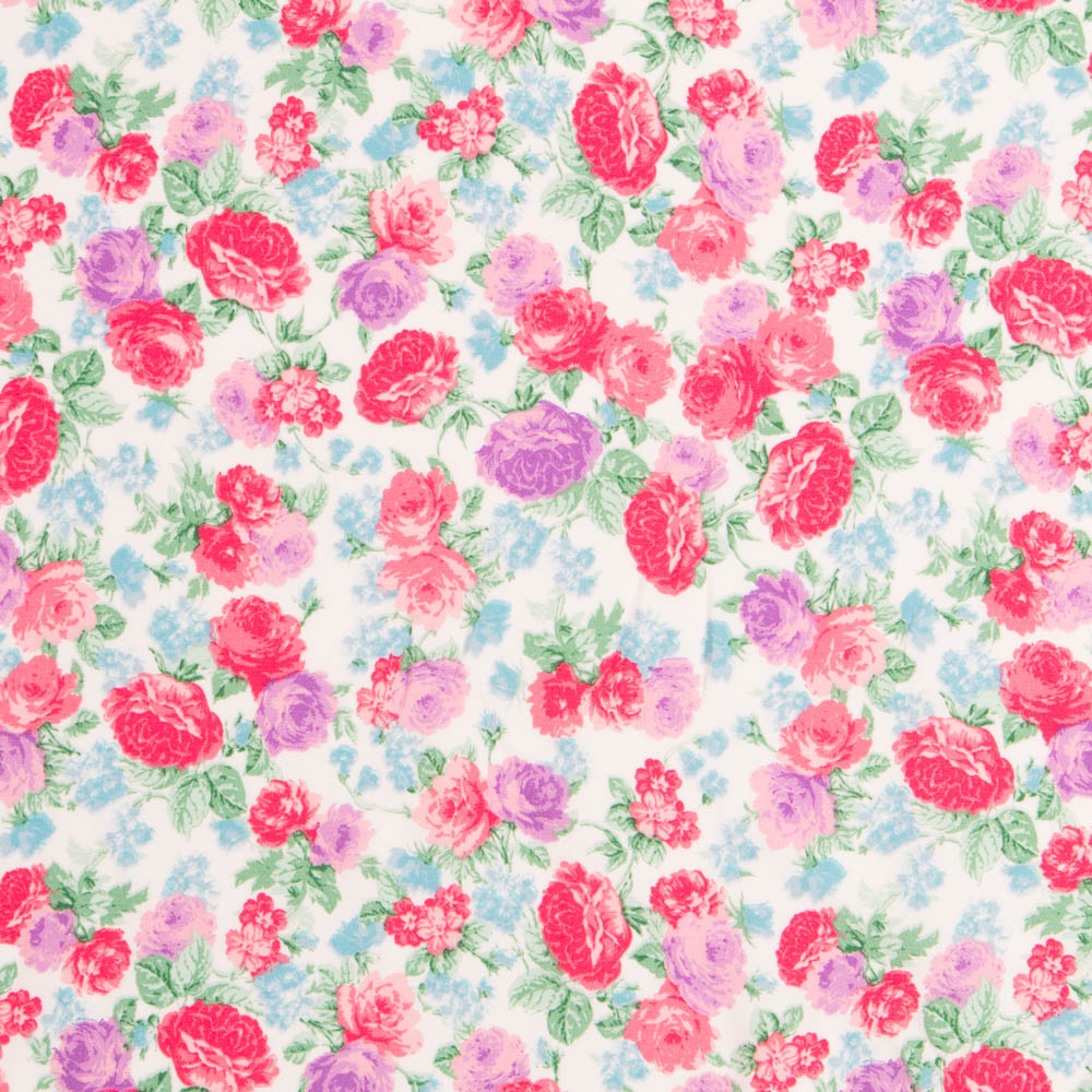 Crepe Viscosa Rosas Vintage - Ribes y Casals