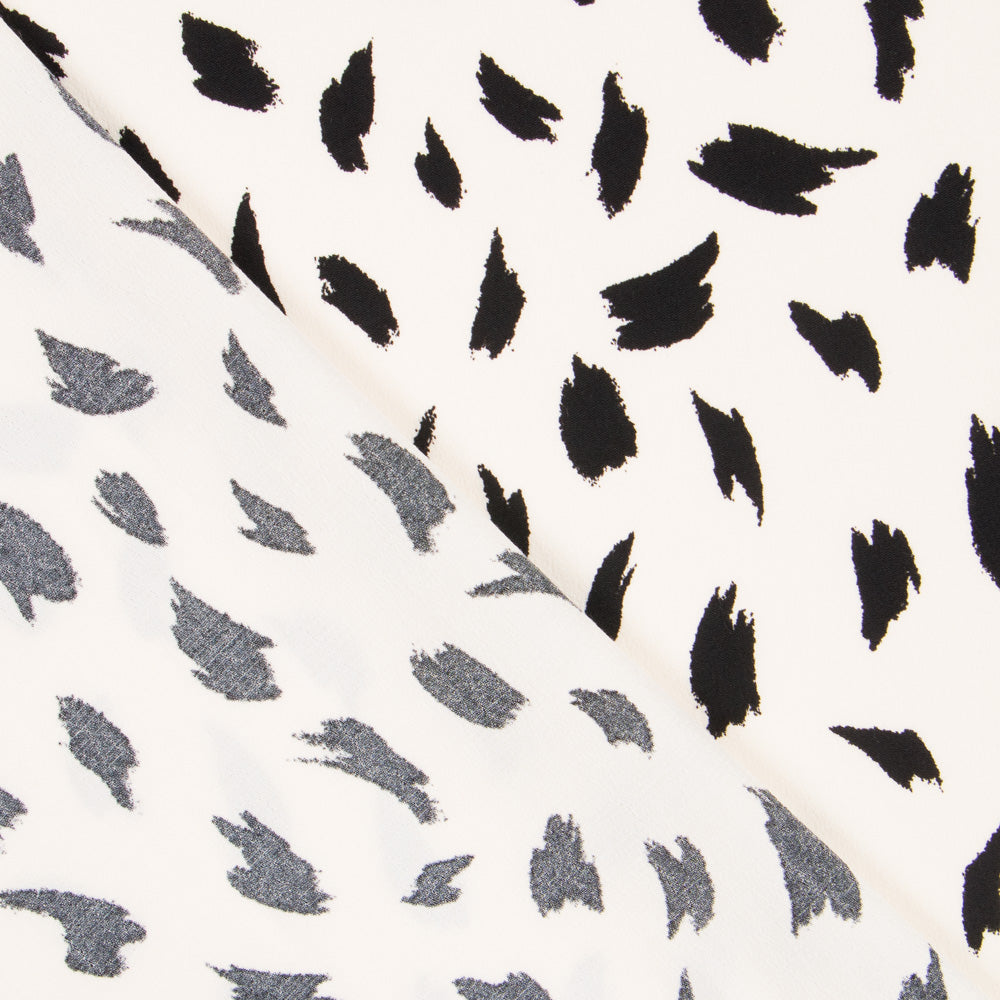 Crepe Viscosa Trazos Maxi Cruda - Ribes y Casals