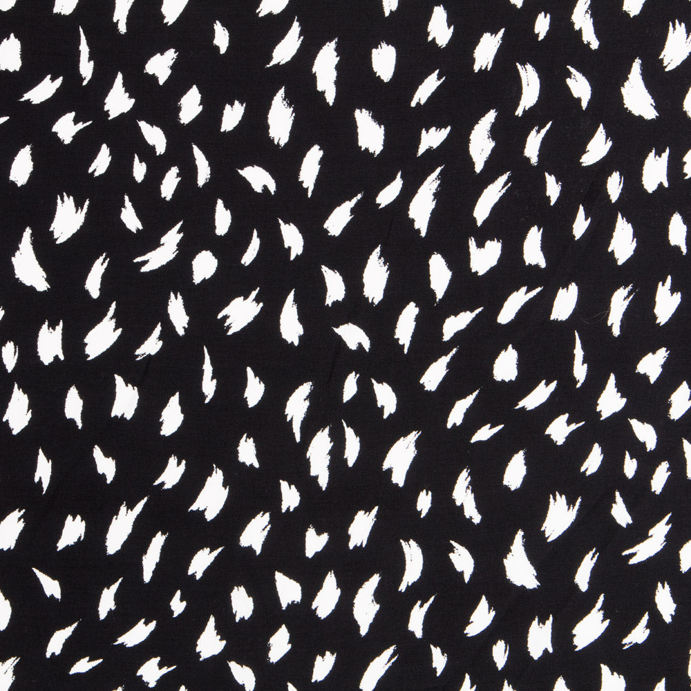 Crepe Viscosa Trazos Maxi Negra - Ribes y Casals