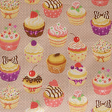 Algodón Cupcakes Fondo Marrón - Ribes y Casals