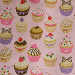 Algodón Cupcakes Fondo Rosa - Ribes y Casals