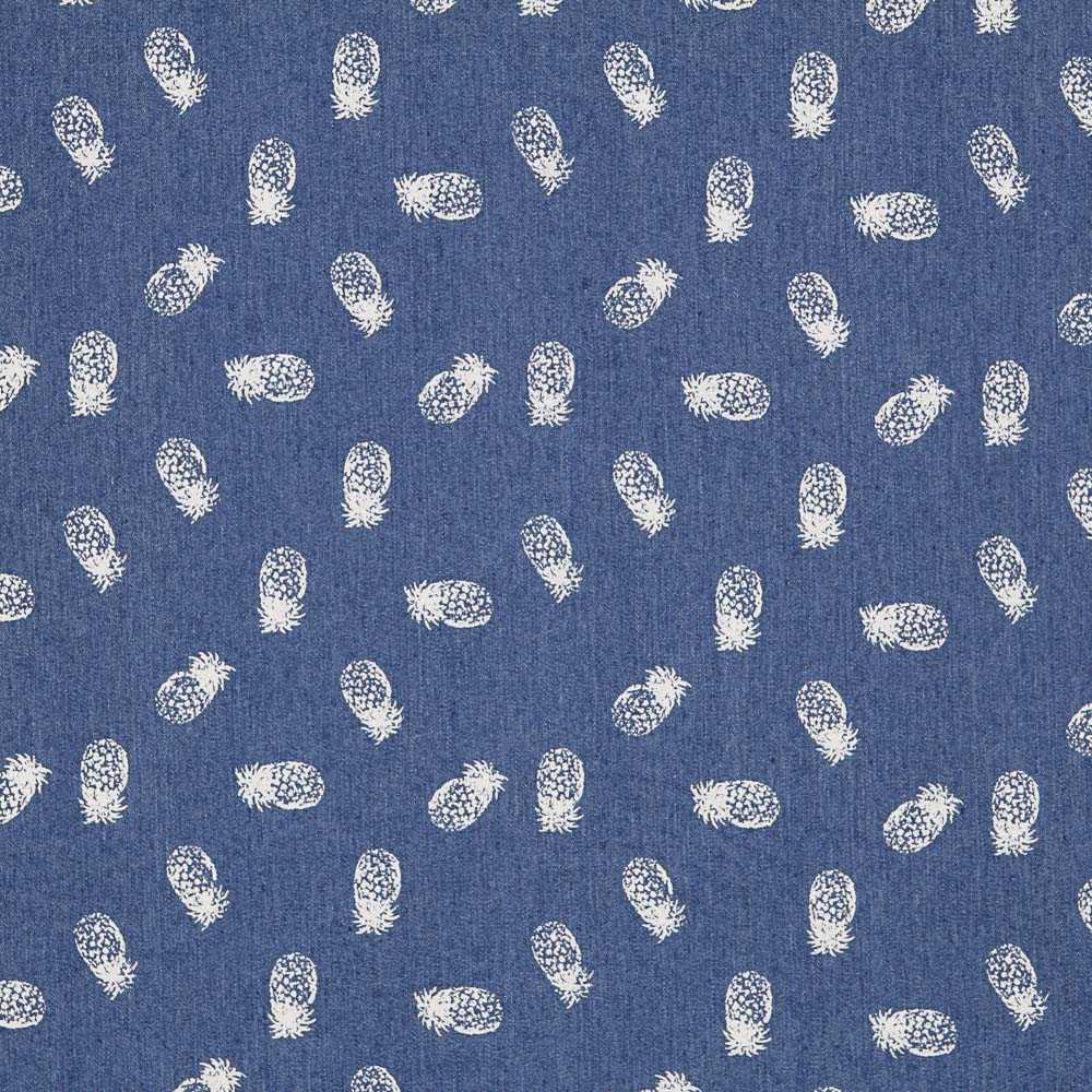 Denim Elástico Piñas Azul - Ribes y Casals