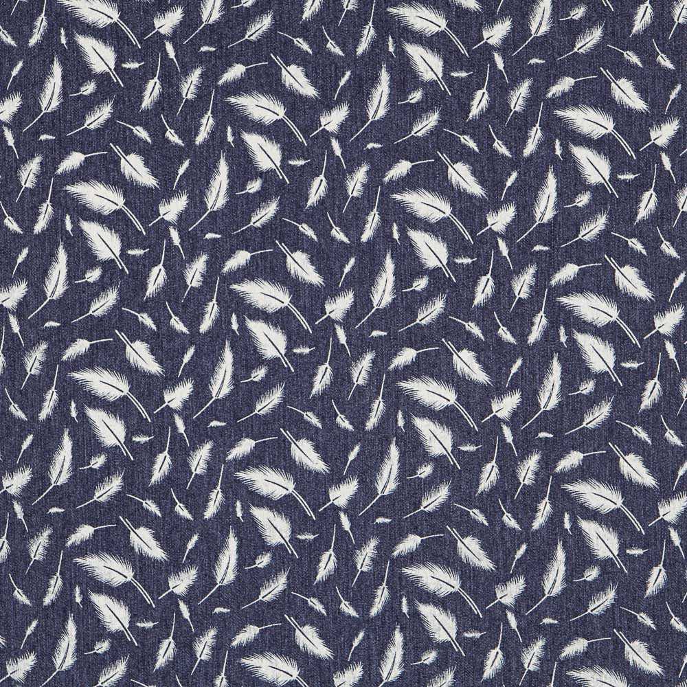 Denim Elástico Plumas Azul Oscuro - Ribes y Casals